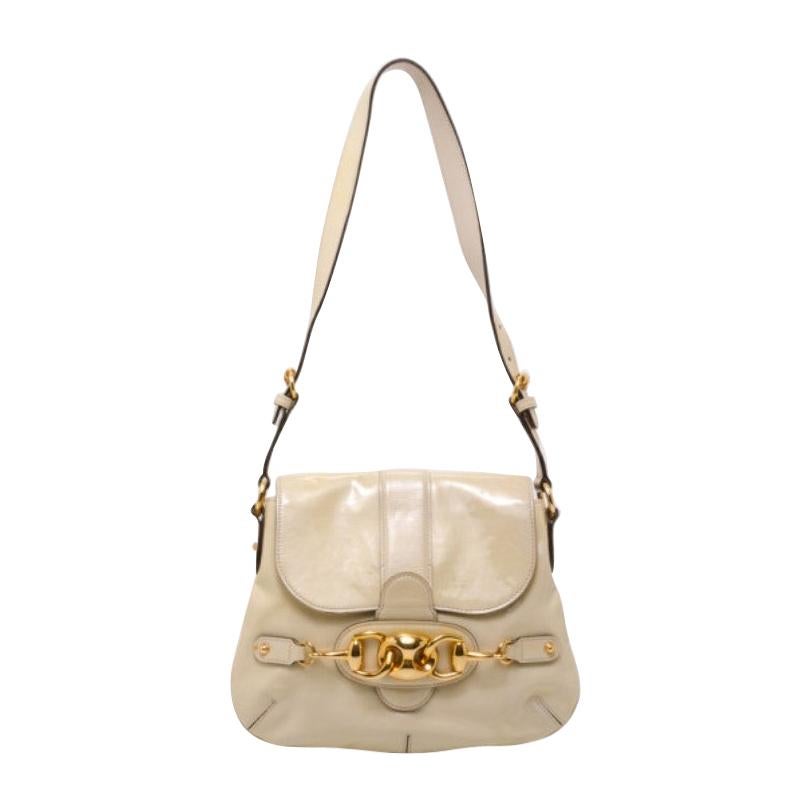 Gucci Ivory Patent Wave Small Shoulder Bag