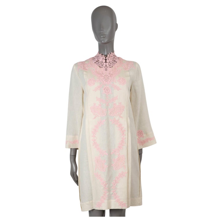 strapless open back dress Gucci Lace Trimmed Pink Chiffon Dress – Runway Catalog main image 1