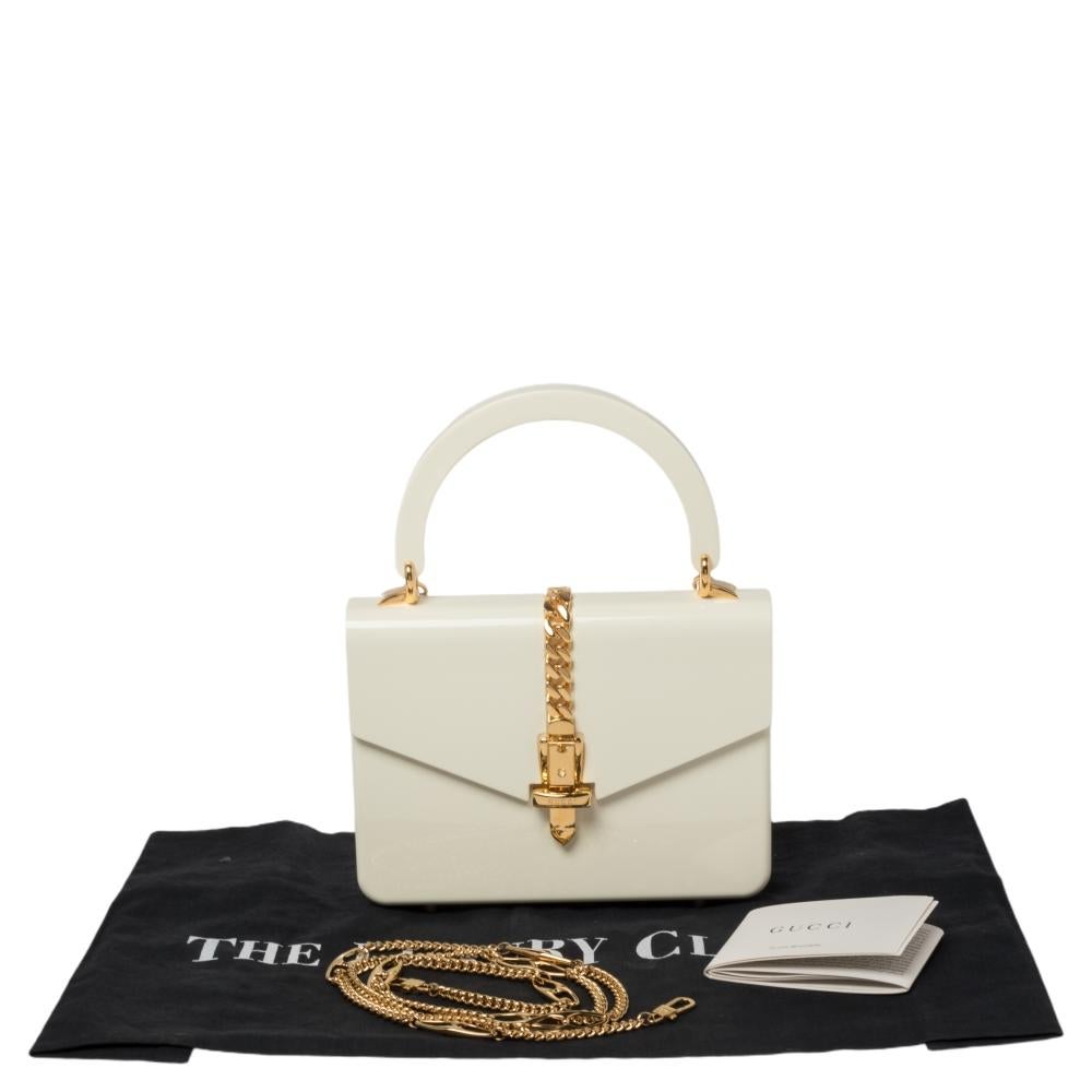 Gucci Ivory Plexiglas Mini Sylvie 1969 Top Handle Bag 2