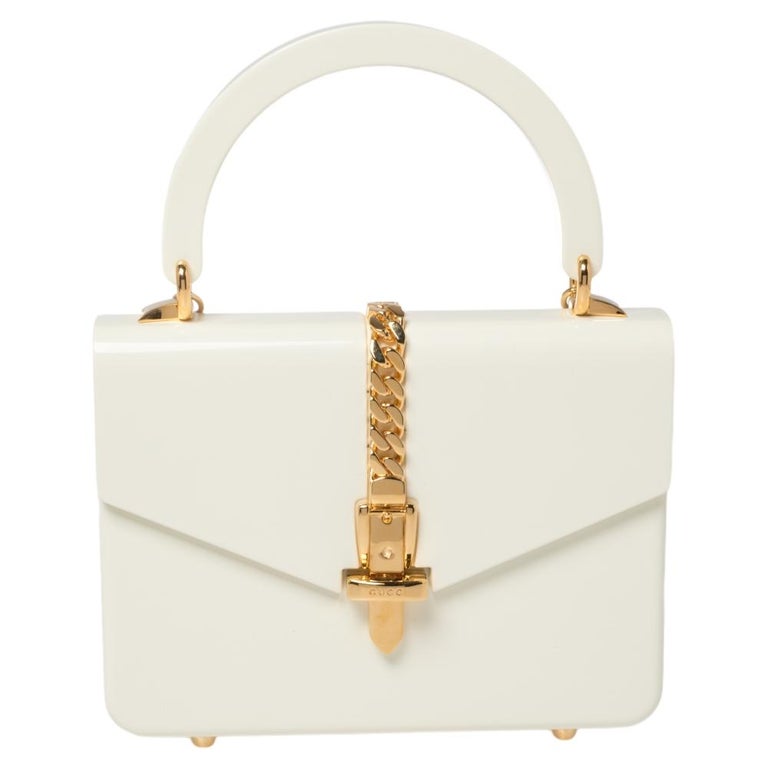 Gucci Ivory Plexiglas Mini Sylvie 1969 Top Handle Bag at 1stDibs