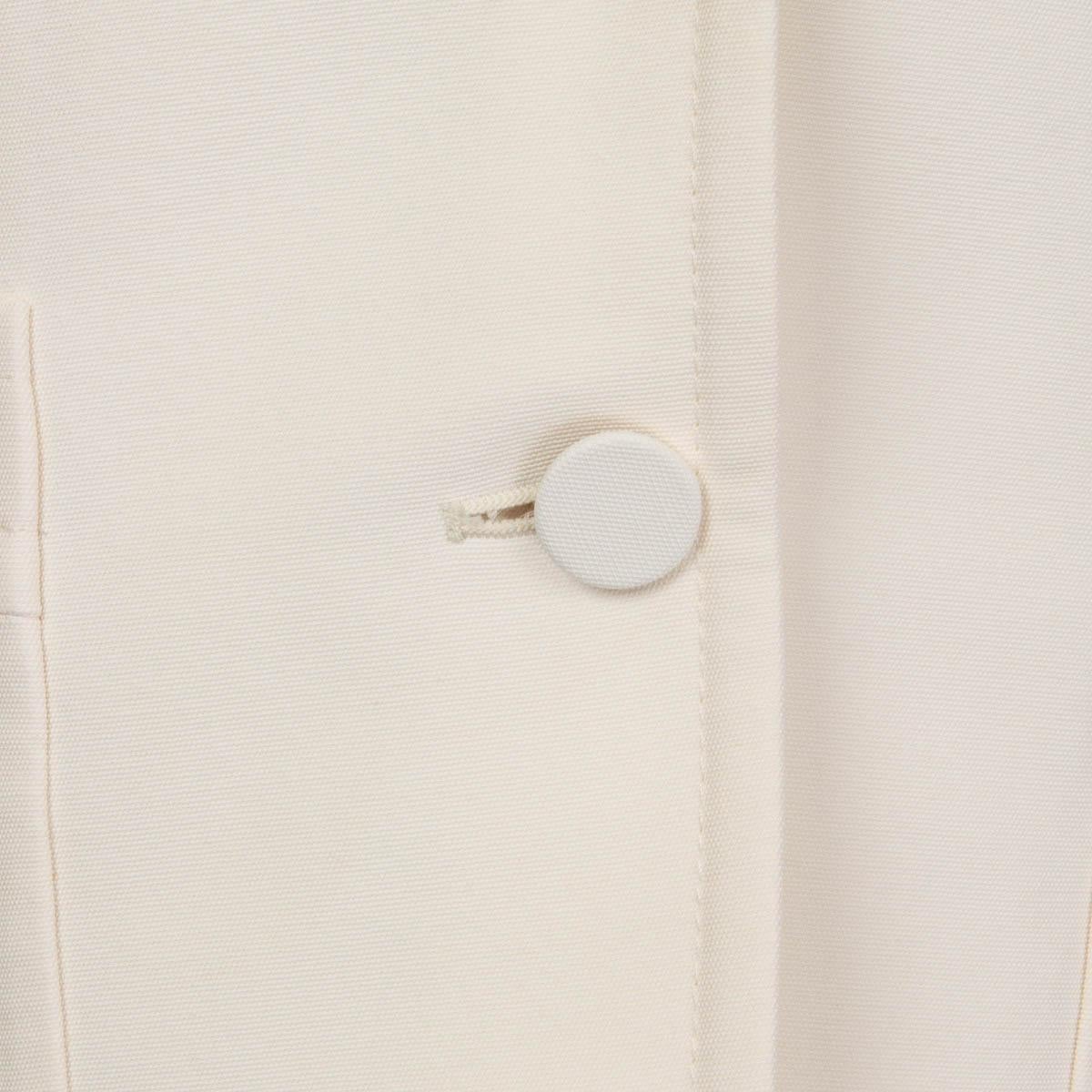 White GUCCI ivory white cotton CLASSIC Blazer Jacket 42 M For Sale
