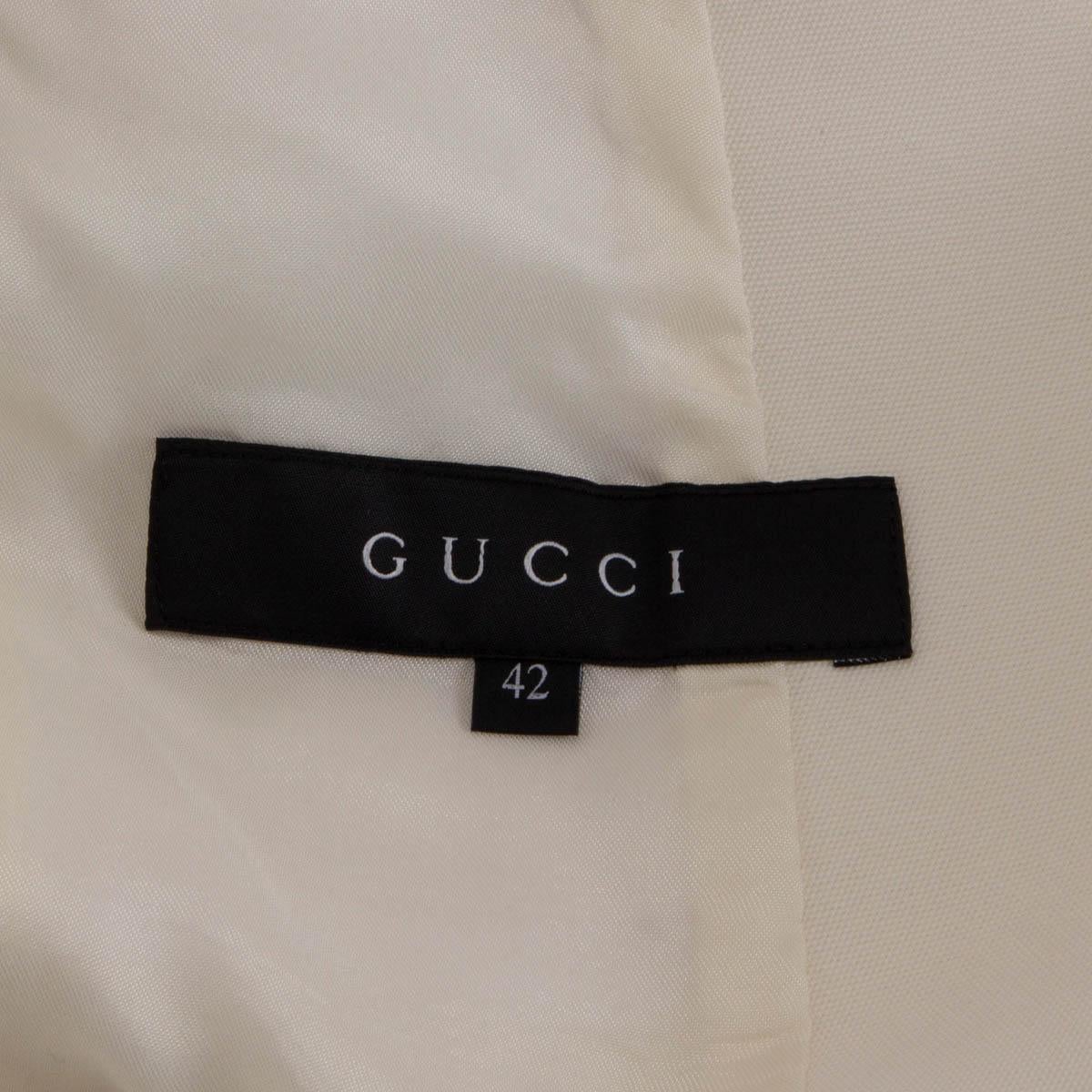 GUCCI ivory white cotton CLASSIC Blazer Jacket 42 M In Excellent Condition For Sale In Zürich, CH