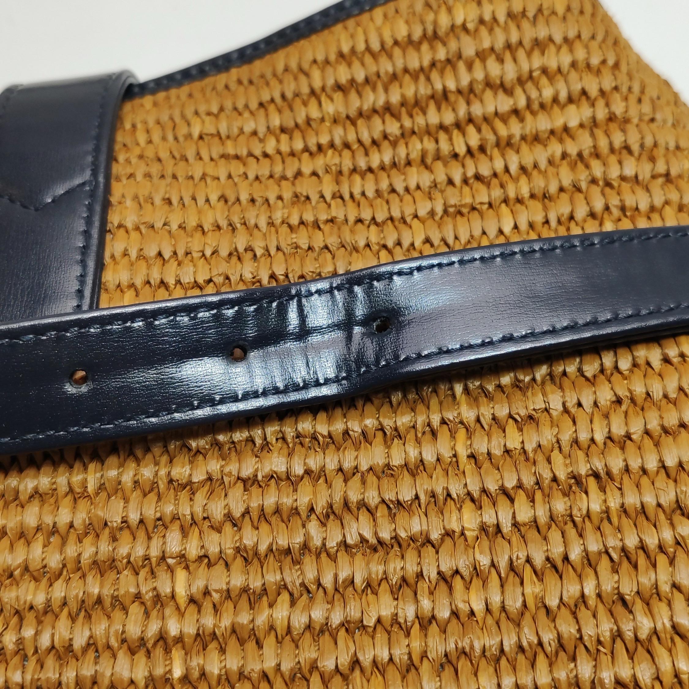 Gucci Jackie 1961 Beige Camel Wicker Bag Black Leather Gold Hardware Leather Str For Sale 11