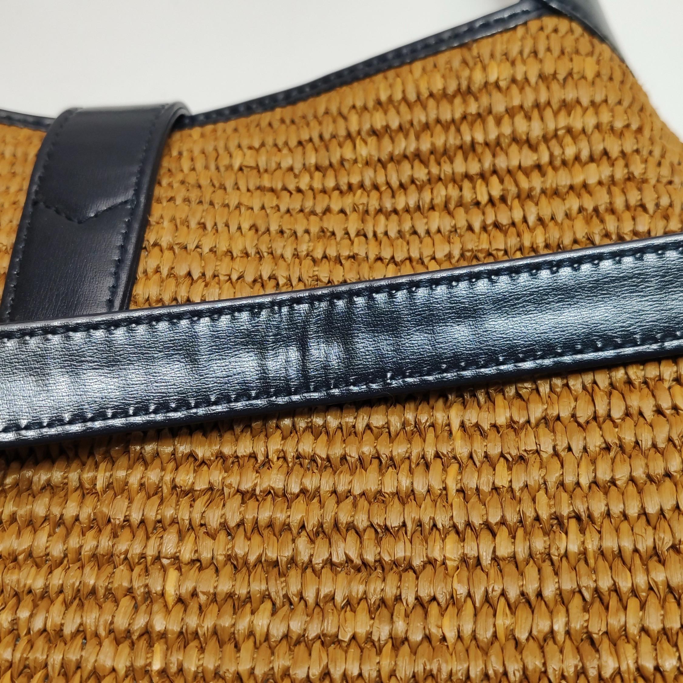 Gucci Jackie 1961 Beige Camel Wicker Bag Black Leather Gold Hardware Leather Str For Sale 14