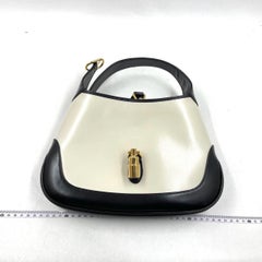 Gucci Jackie 1961 Black and White Leather Bag Size Small with Adjustable Strap