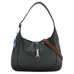 Gucci Jackie 1961 Black Large Pebbled Leather Shoulder Bag with Strap