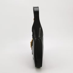 Gucci Jackie 1961 Black Leather Bag Small Gold Piston Lock