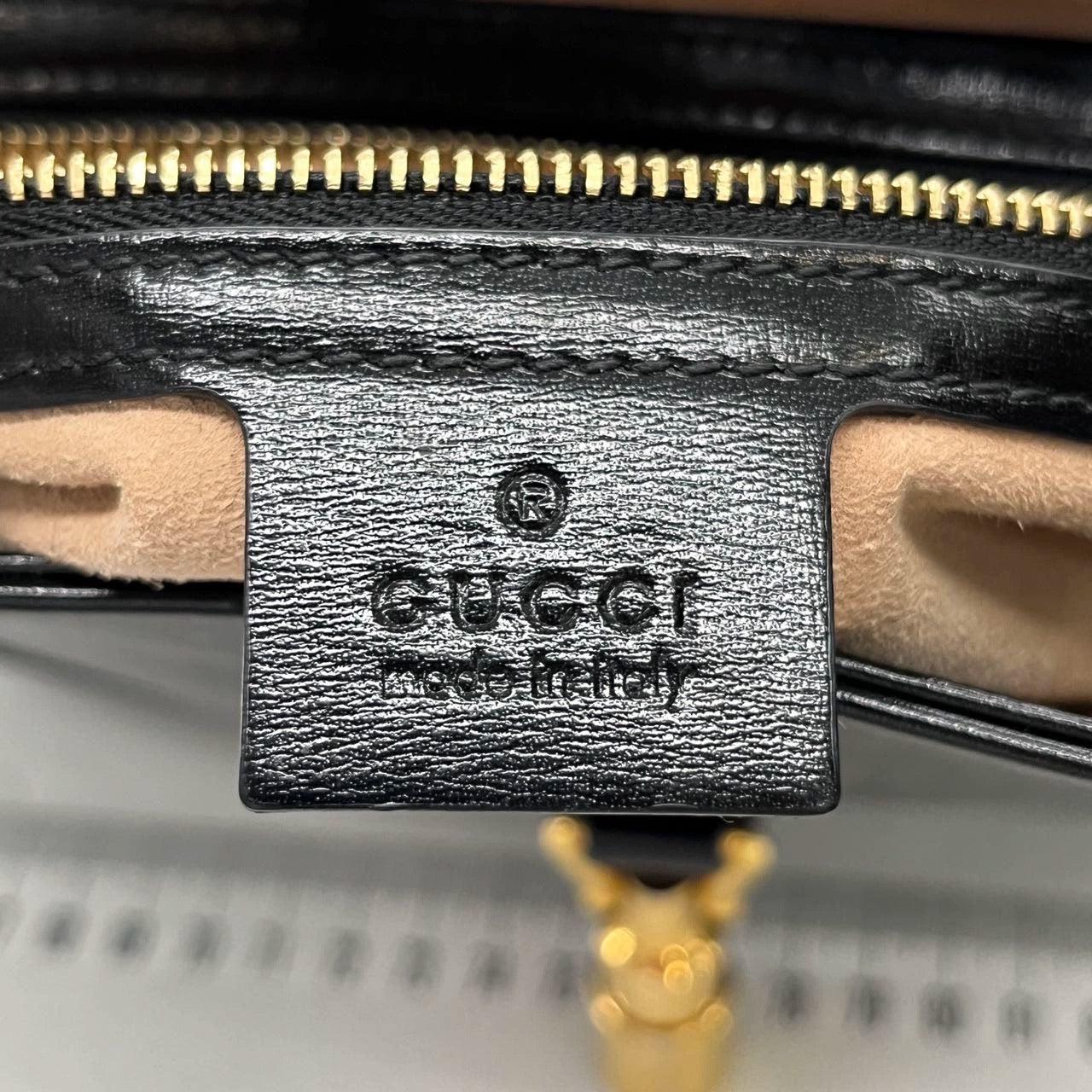 Gucci Jackie 1961 Black Leather Bag Small Piston Lock 7