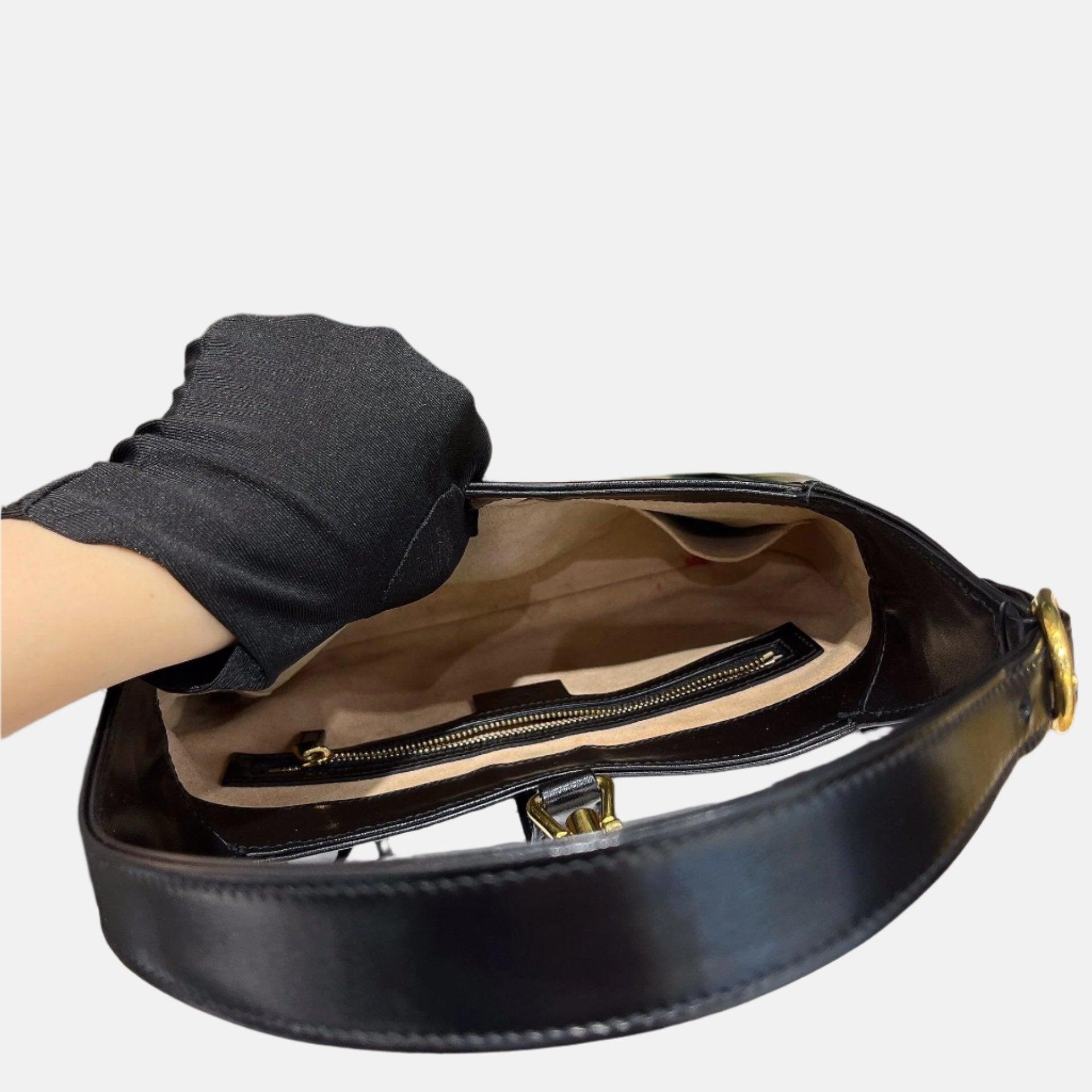 Gucci Jackie 1961 Black Leather Bag Small Piston Lock 5
