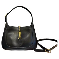 Gucci Jackie 1961 Black Leather Bag Small Piston Lock