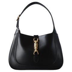 Gucci Jackie 1961 Black Leather Bag Small Piston Lock
