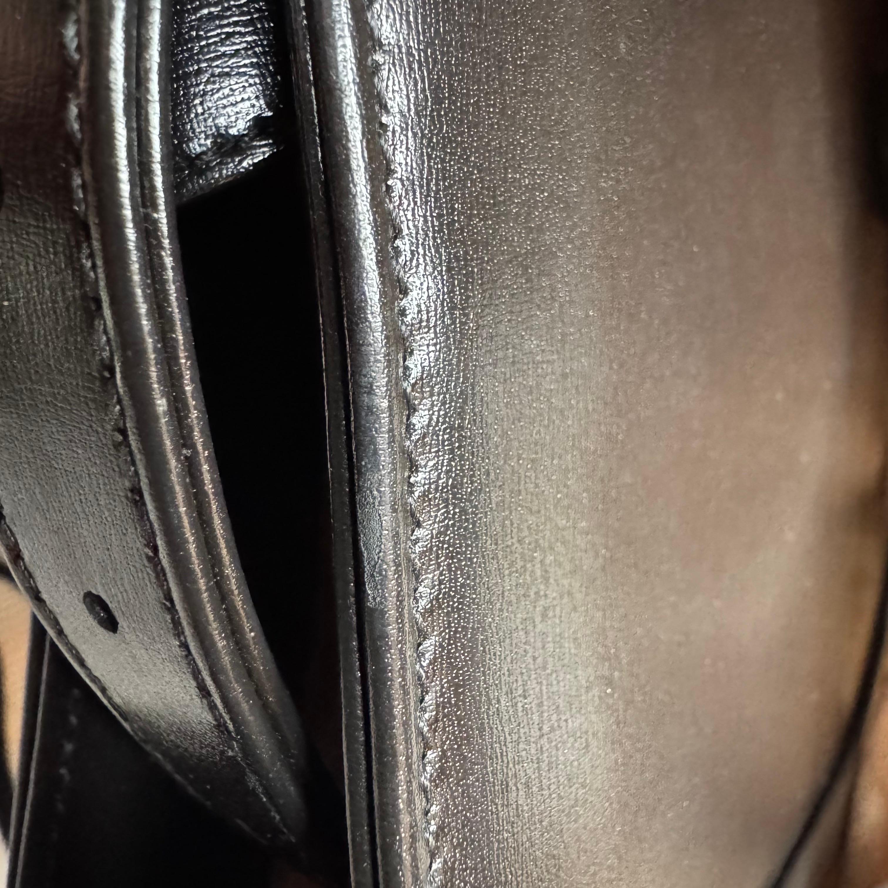 Gucci Jackie 1961 Black Leather Bag Small Piston Lock With Strap For Sale 6