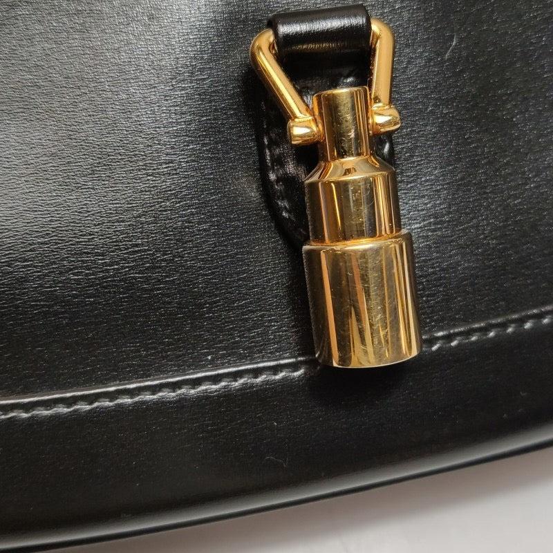 Gucci Jackie 1961 Black Leather Bag Small Piston Lock without Strap For Sale 7