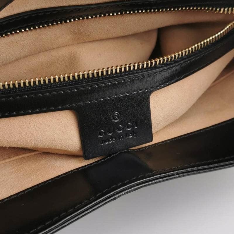 Gucci Jackie 1961 Black Leather Bag Small Piston Lock without Strap For Sale 5