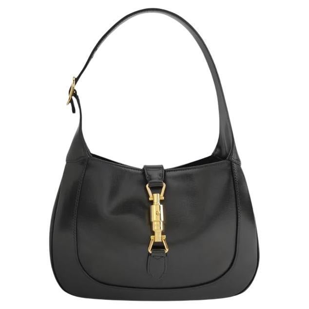 Gucci Jackie 1961 Black Leather Bag Small Piston Lock without Strap For Sale