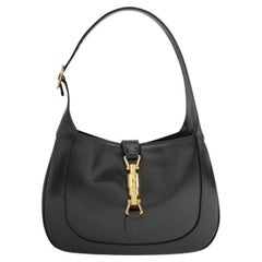 Gucci Jackie 1961 Black Leather Bag Small Piston Lock without Strap