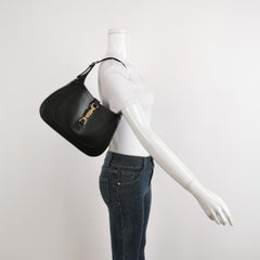 Gucci Jackie 1961 Black Leather Bag Small with Adjustable Strap