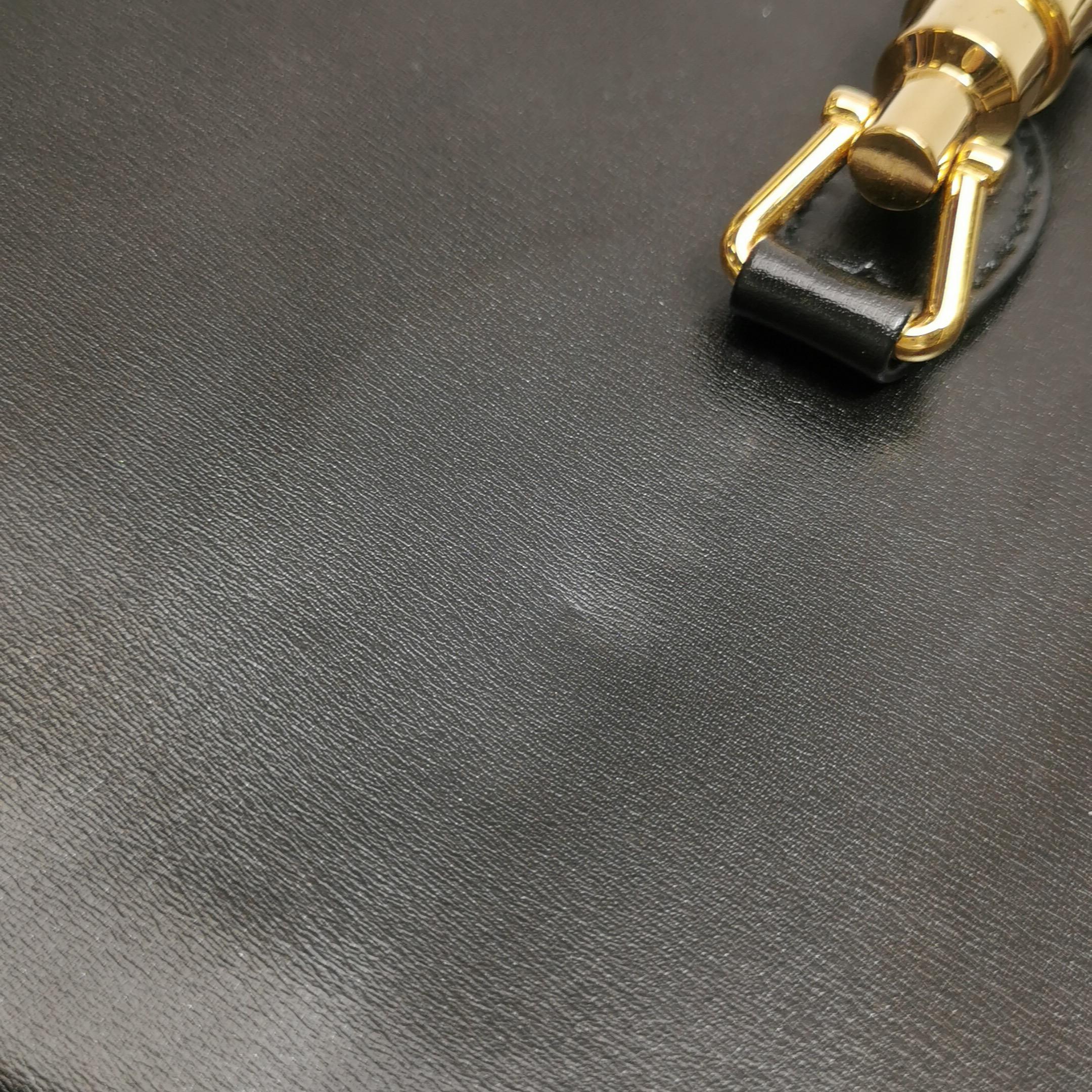 Gucci Jackie 1961 Black Leather Bag Small With Long Strap en vente 6