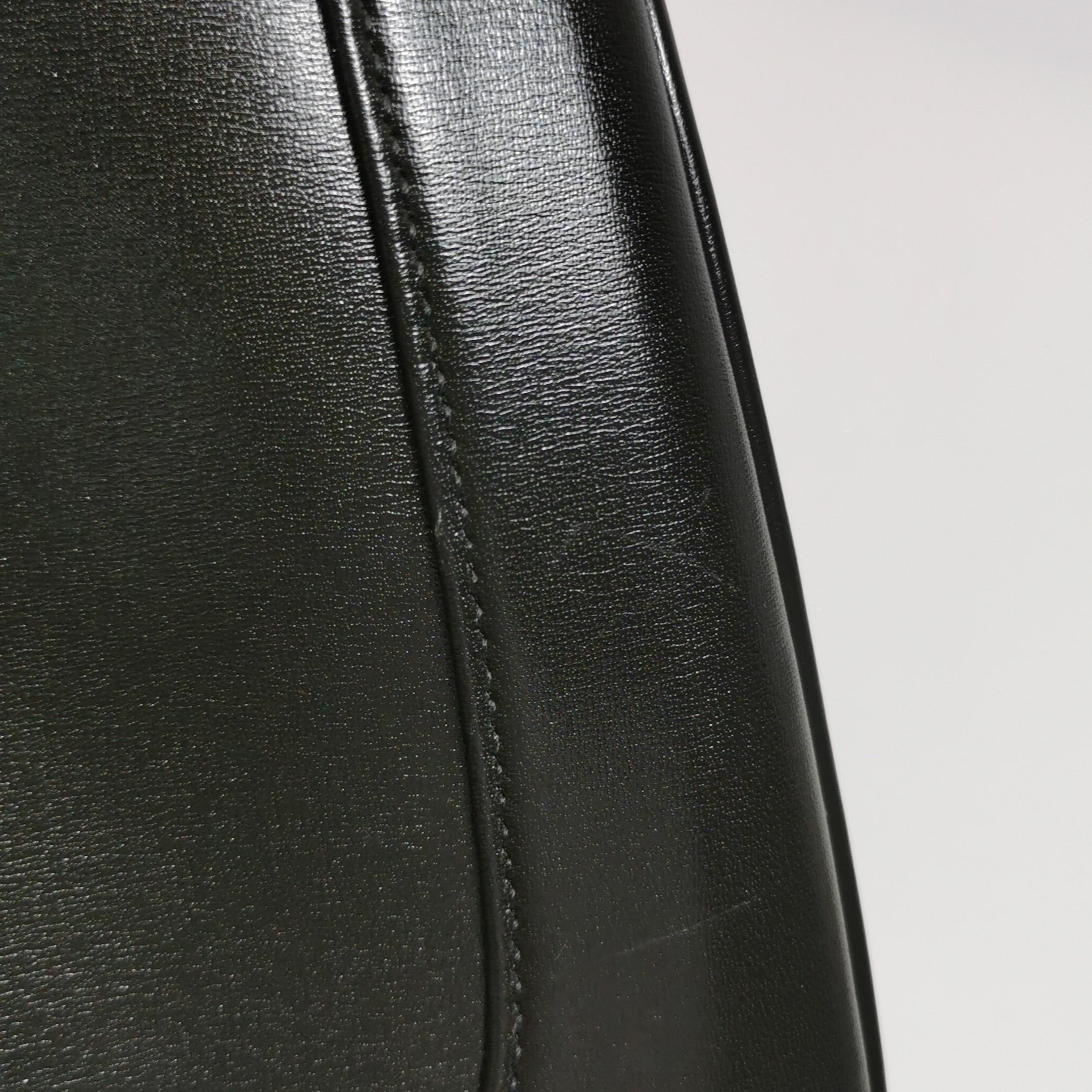 Gucci Jackie 1961 Black Leather Bag Small With Long Strap en vente 12