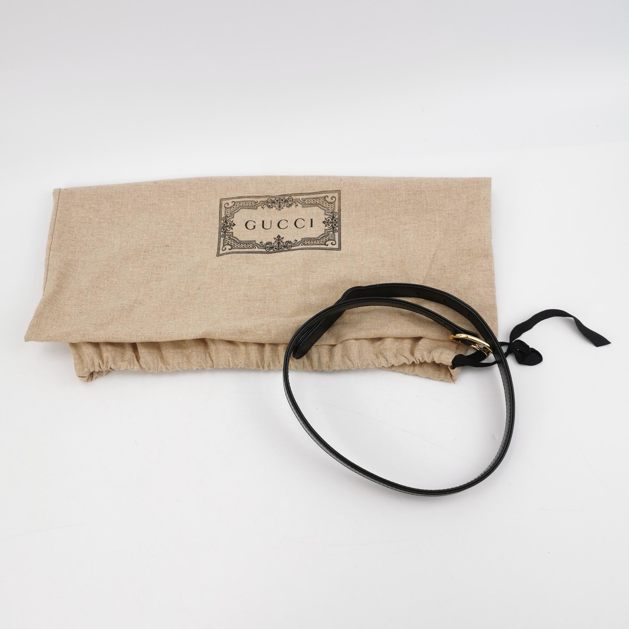 Gucci Jackie 1961 Black Leather Bag Small With Long Strap en vente 4