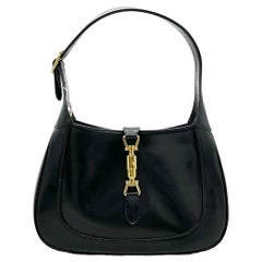Used Gucci Jackie 1961 Black Leather Bag with Adjustable Strap