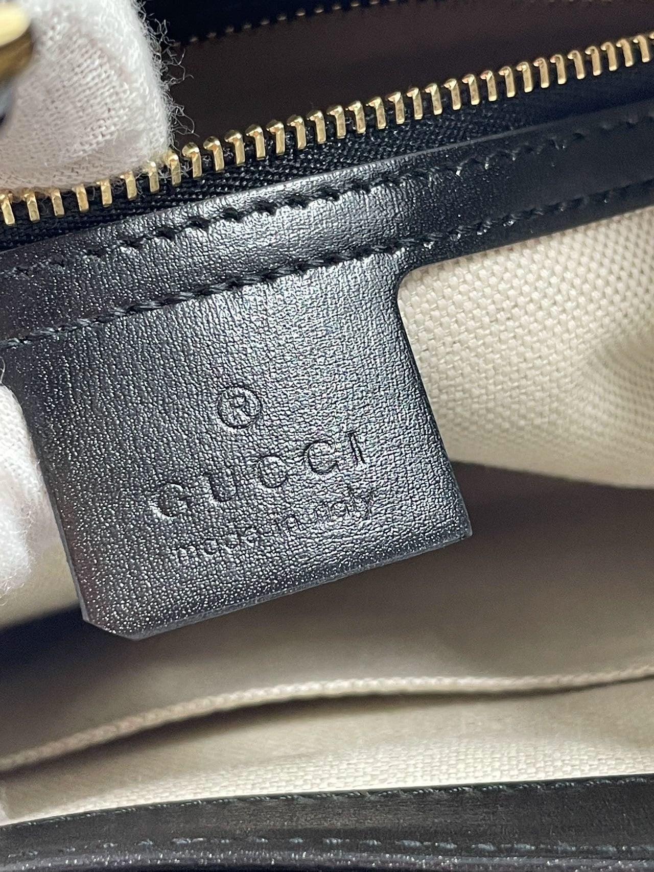 Gucci Jackie 1961 Black & White Leather Bag Small 7