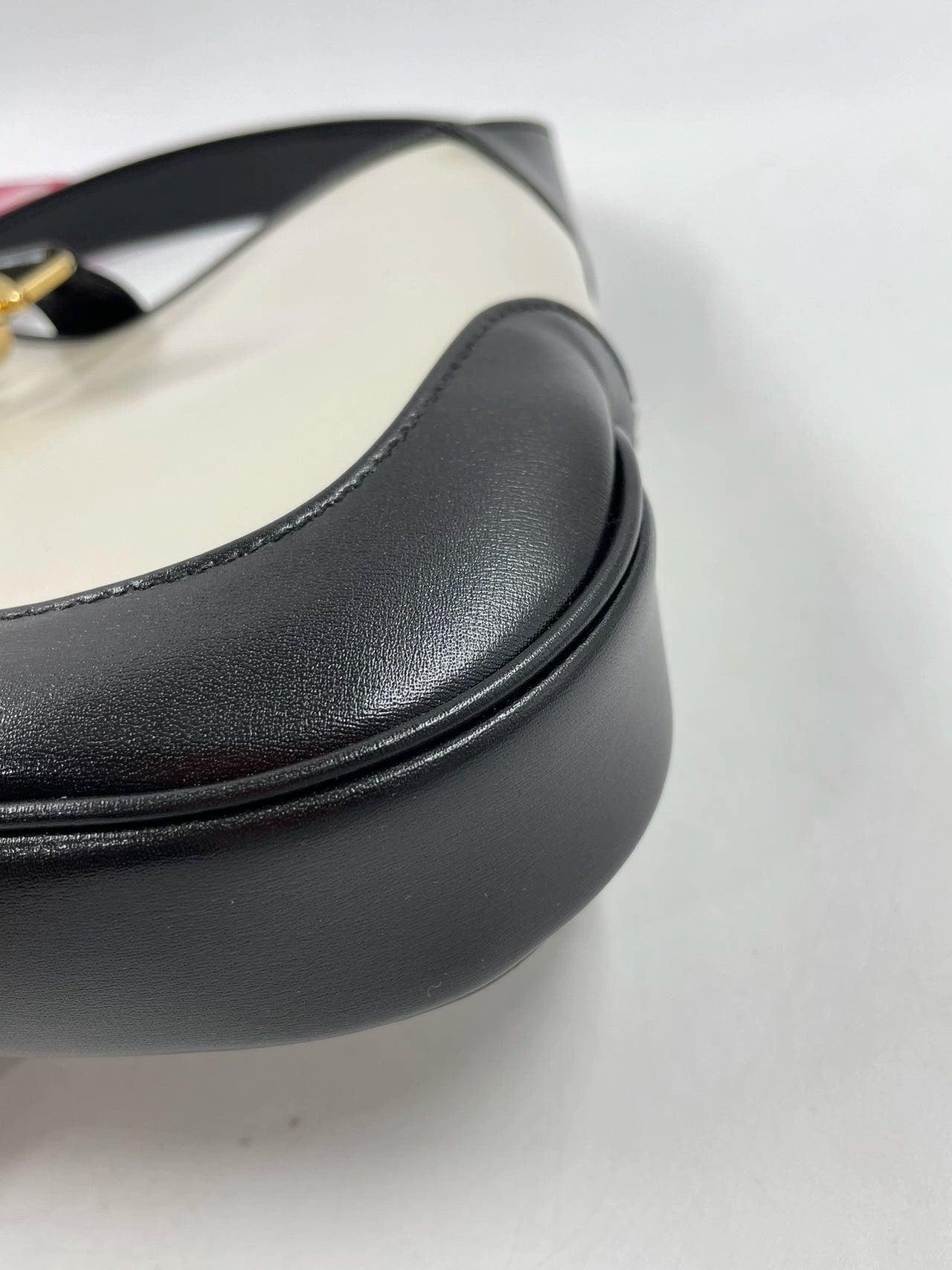 Gucci Jackie 1961 Black & White Leather Bag Small 8
