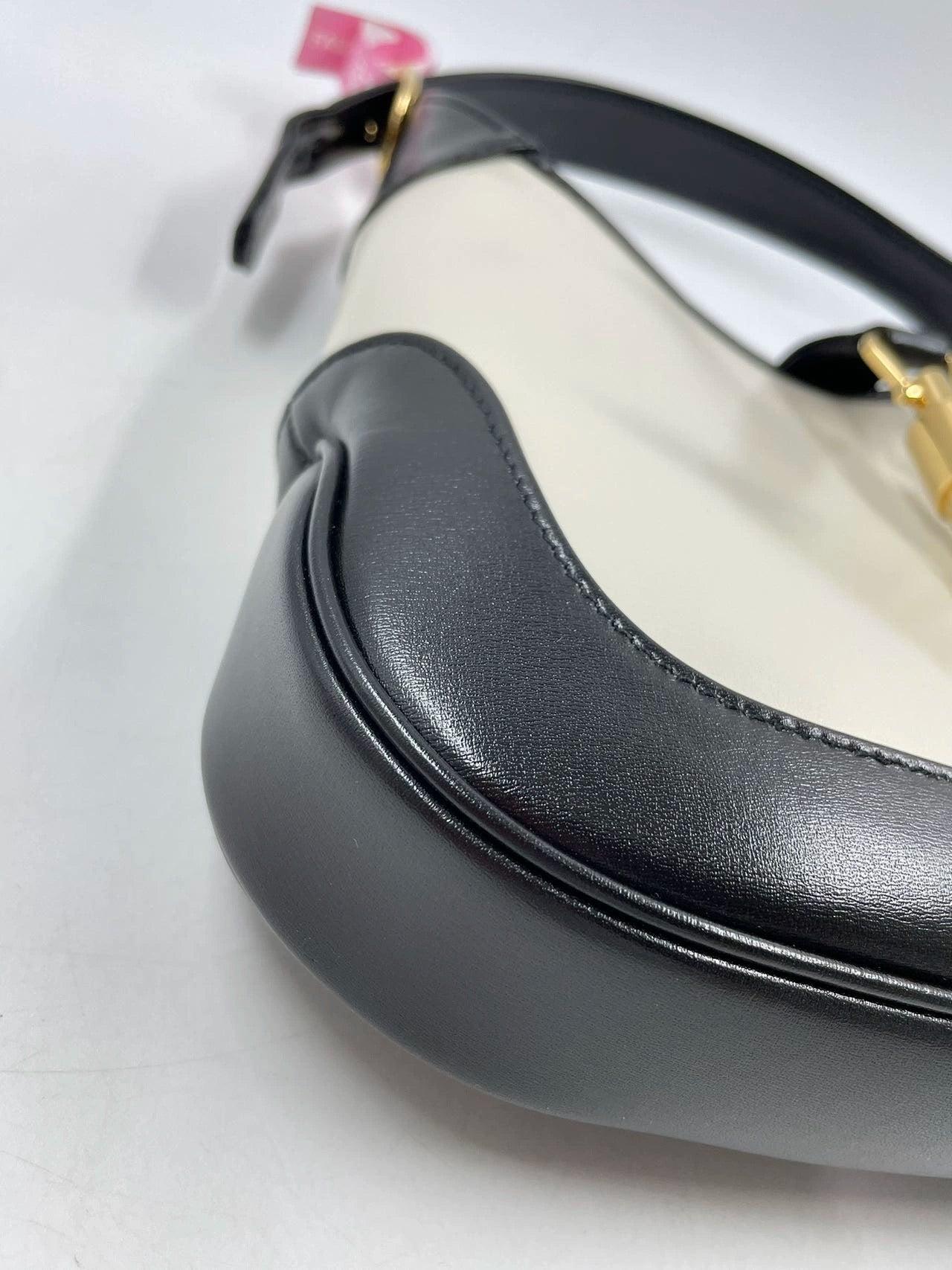 Gucci Jackie 1961 Black & White Leather Bag Small 9