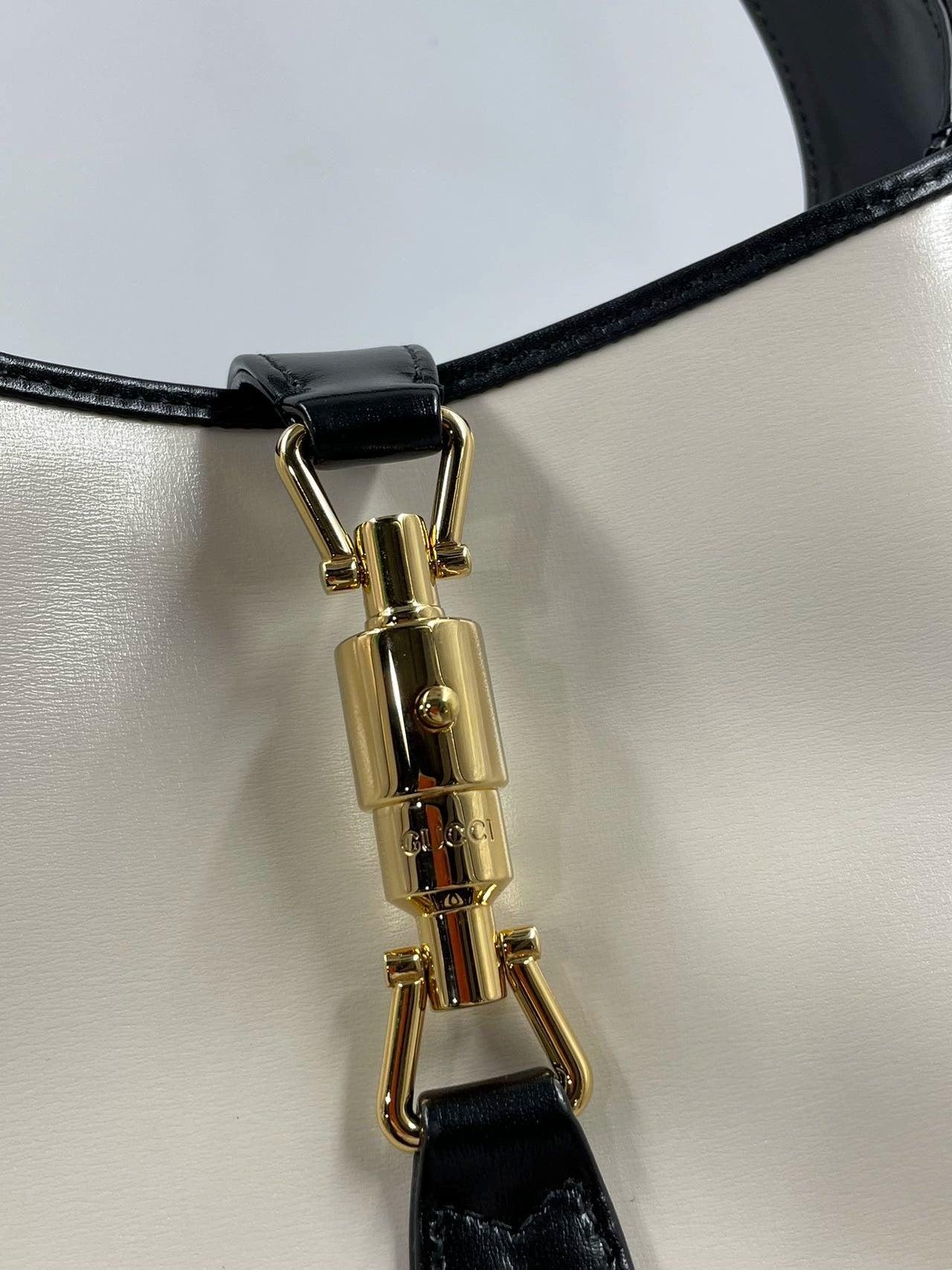 Gucci Jackie 1961 Black & White Leather Bag Small 12
