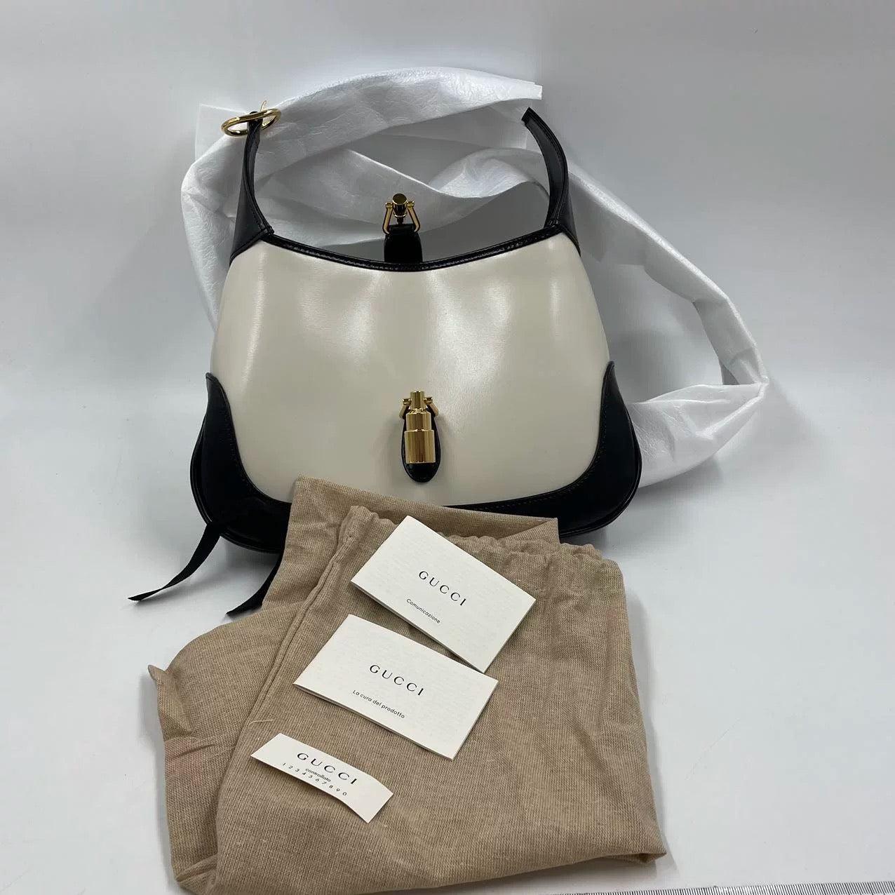 Gucci Jackie 1961 Bolso pequeño de piel blanco y negro 14