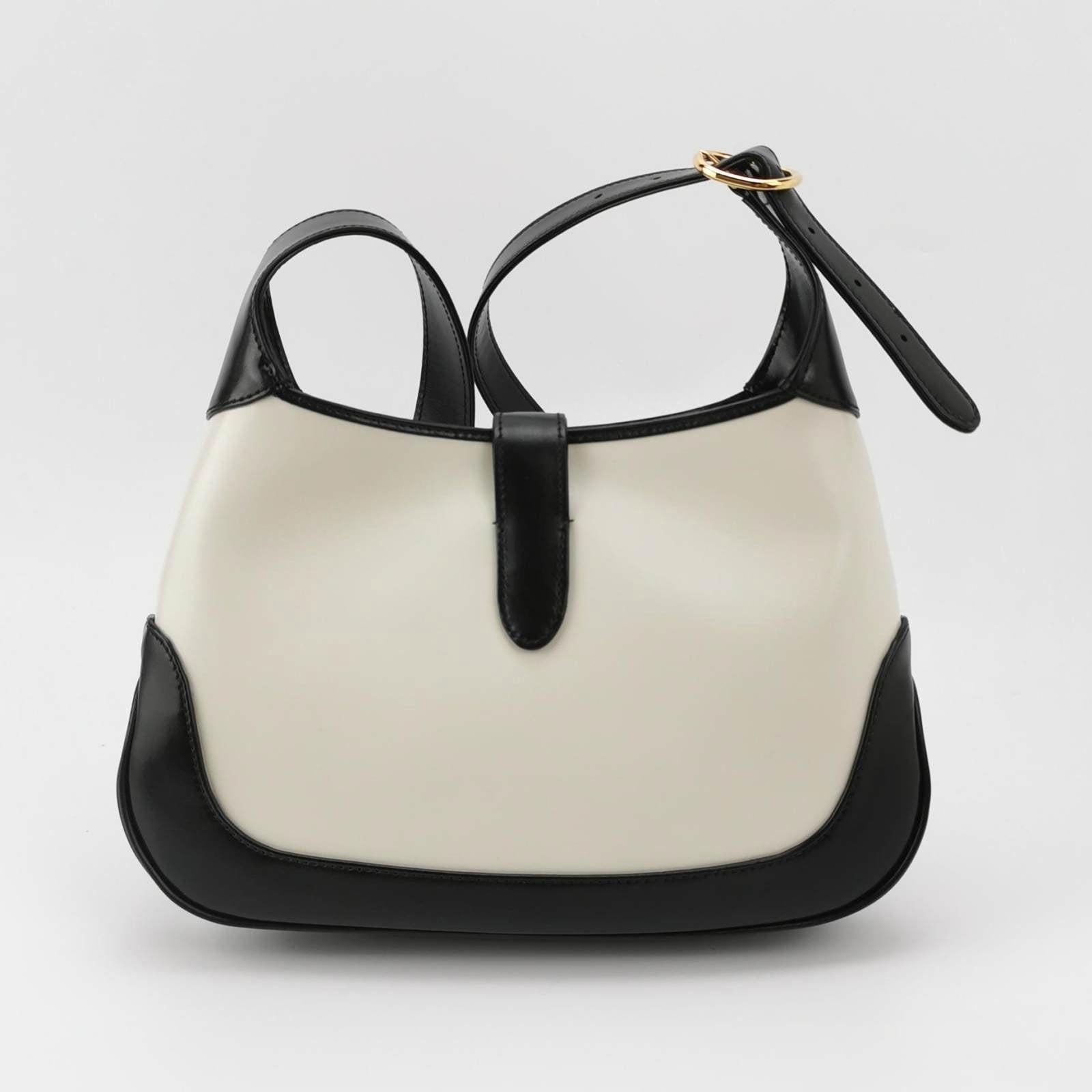 Gucci Jackie 1961 Bolso pequeño de piel blanco y negro Gris