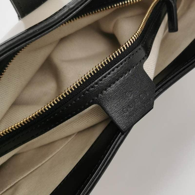 Women's Gucci Jackie 1961 Black & White Leather Bag Small