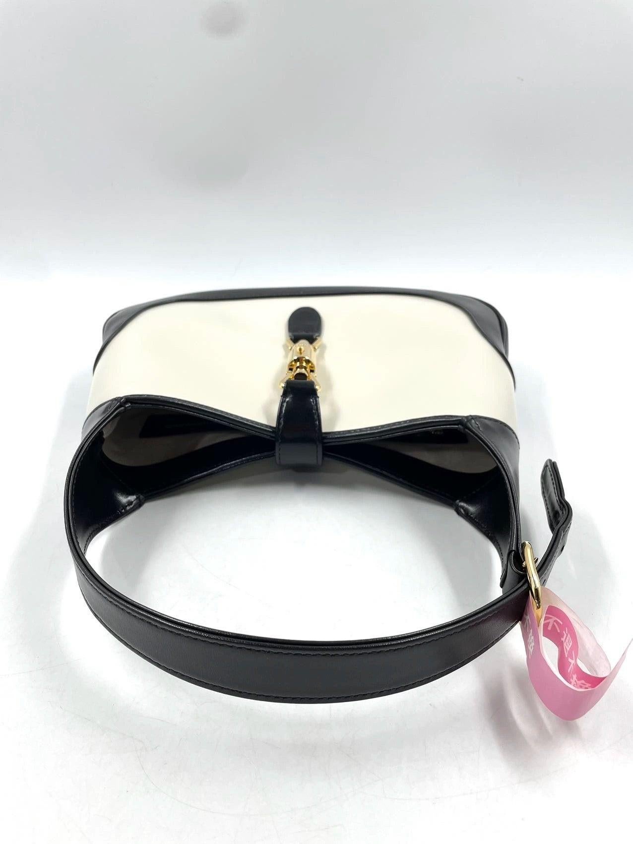 Women's Gucci Jackie 1961 Black & White Leather Bag Small