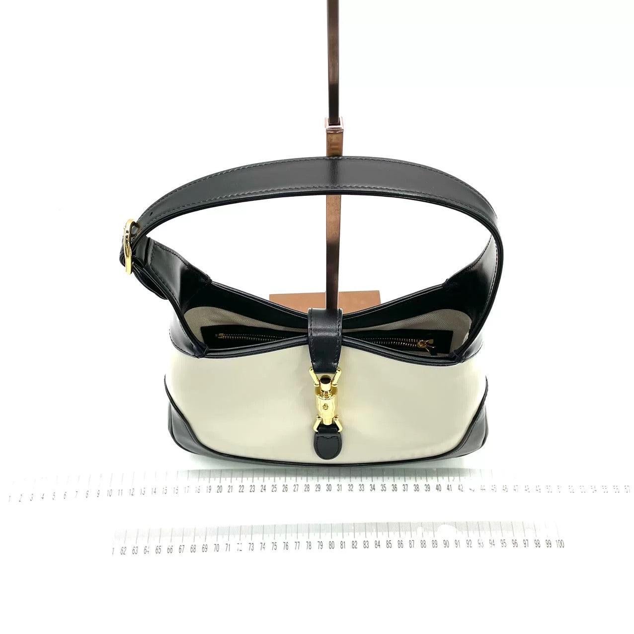 Gucci Jackie 1961 Black & White Leather Bag Small 1