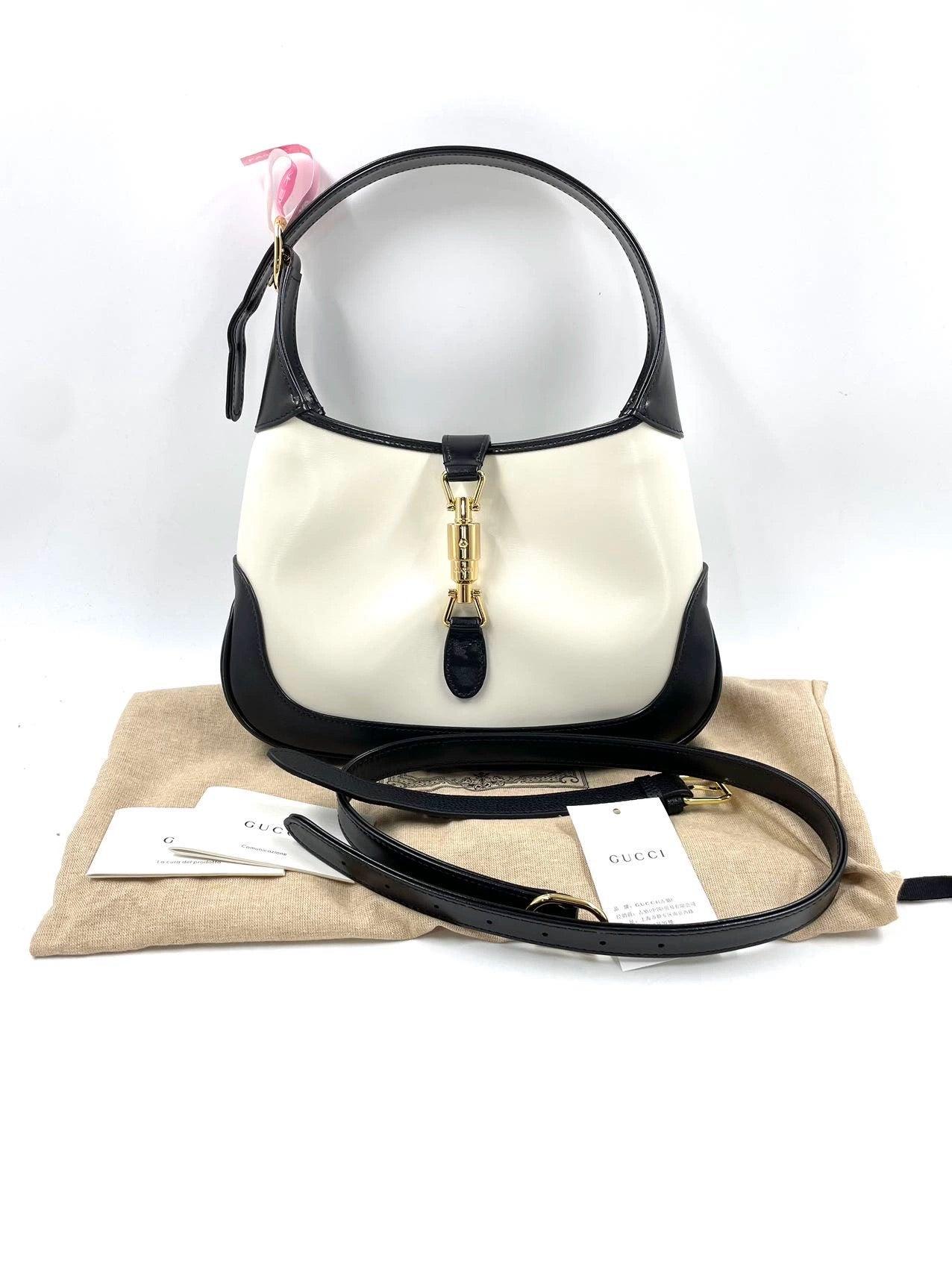 Gucci Jackie 1961 Black & White Leather Bag Small 3