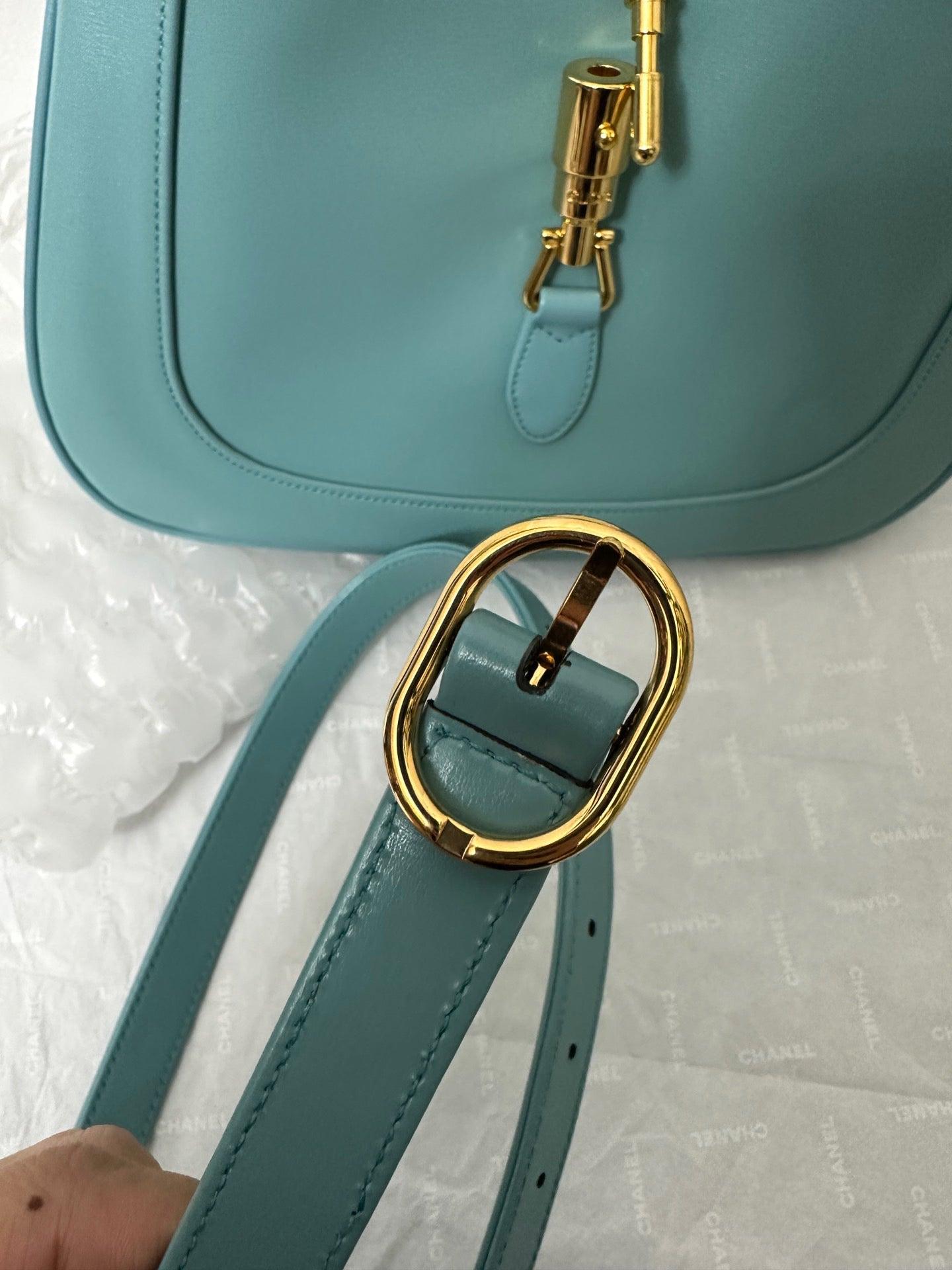 Gucci Jackie 1961 Blue Small Shoulder Bag with Adjustable Strap 14