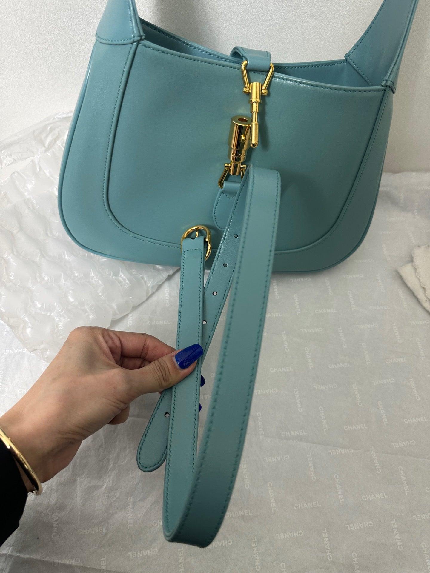 Gucci Jackie 1961 Blue Small Shoulder Bag with Adjustable Strap 15