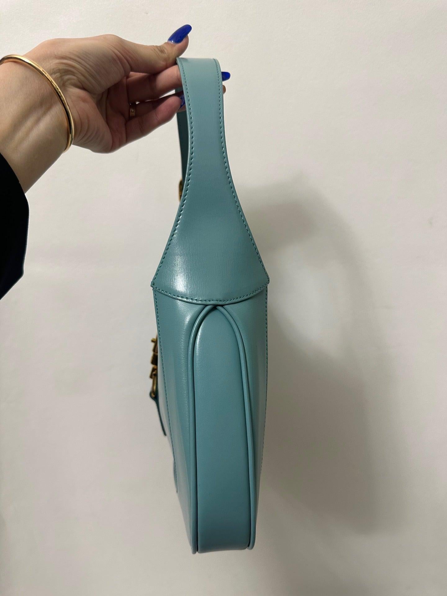 Gucci Jackie 1961 Blue Small Shoulder Bag with Adjustable Strap In Good Condition In AUBERVILLIERS, FR