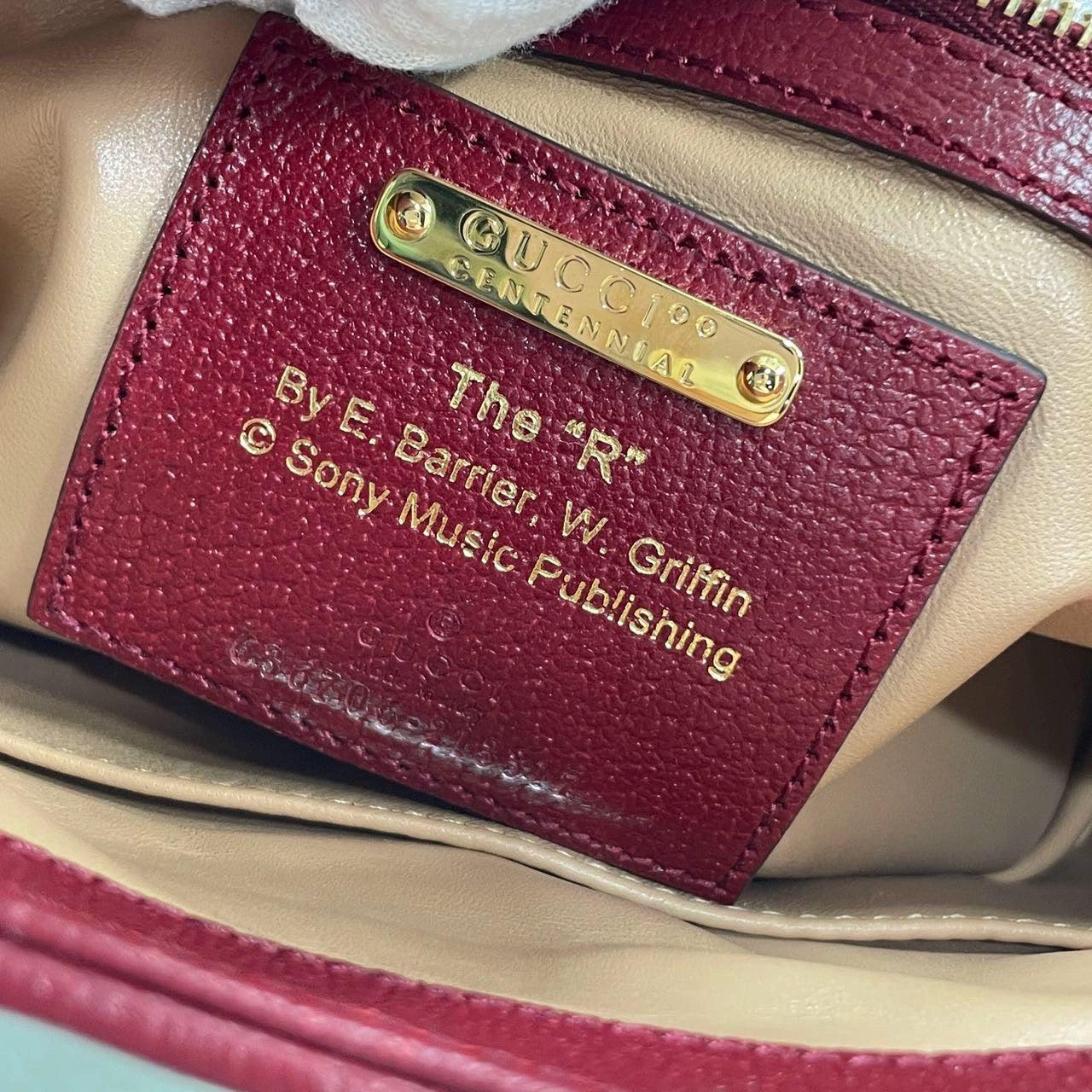 Gucci Jackie 1961 Centennial 100 Year Special Edition Burgundy Leather w/ Canvas 6