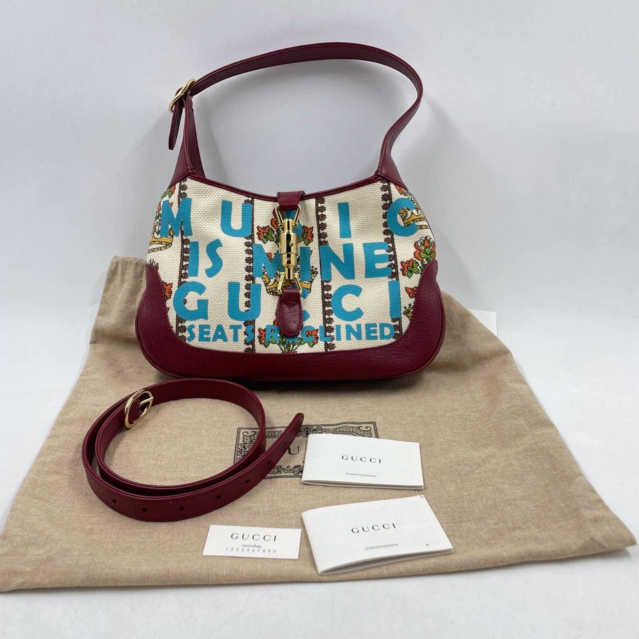 Gucci Jackie 1961 Centennial 100 Year Special Edition Burgundy Leather w/ Canvas 3