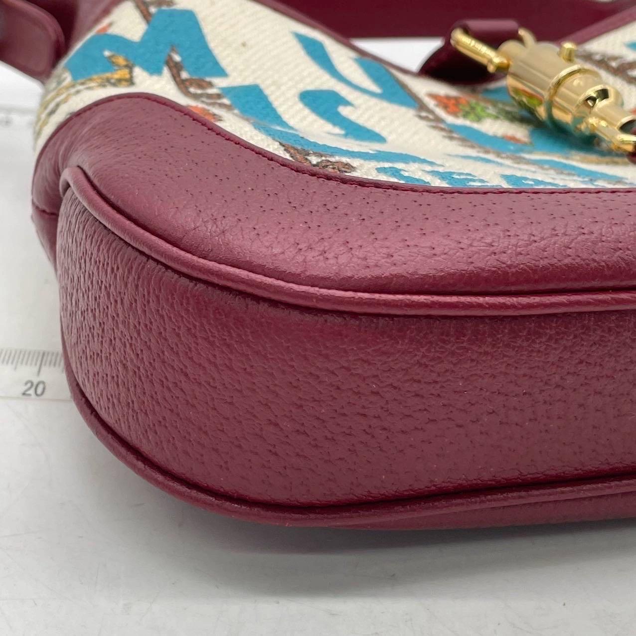 Gucci Jackie 1961 Centennial 100 Year Special Edition in pelle borgogna con canv. in vendita 8