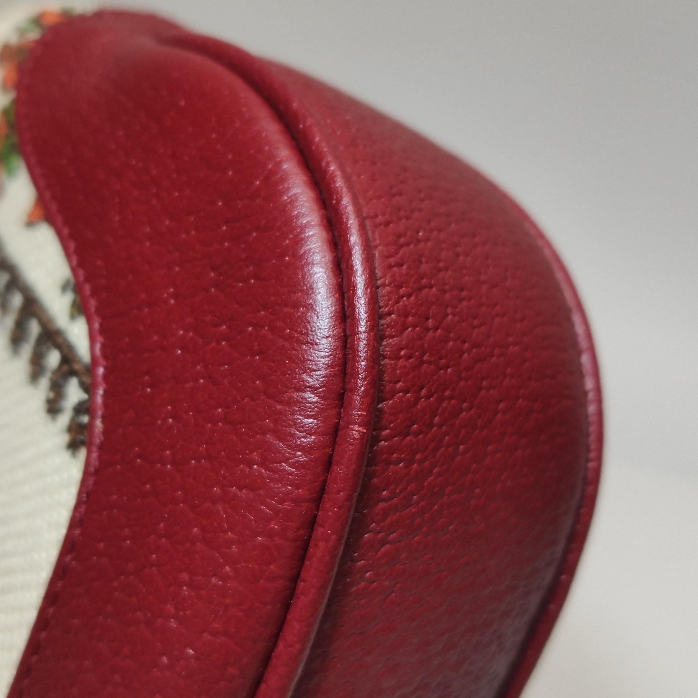Gucci Jackie 1961 Centennial 100 Year Special Edition Burgundy Leather with Canv For Sale 11