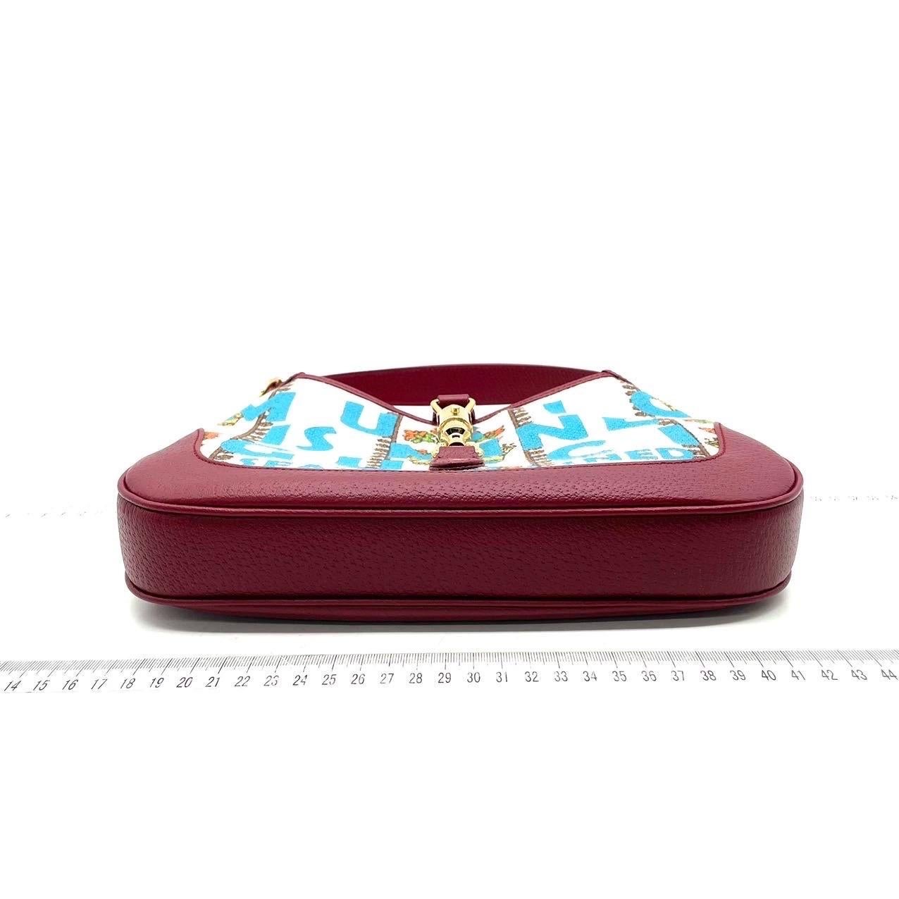 Gucci Jackie 1961 Centennial 100 Year Special Edition in pelle borgogna con canv. In condizioni Nuovo in vendita a AUBERVILLIERS, FR