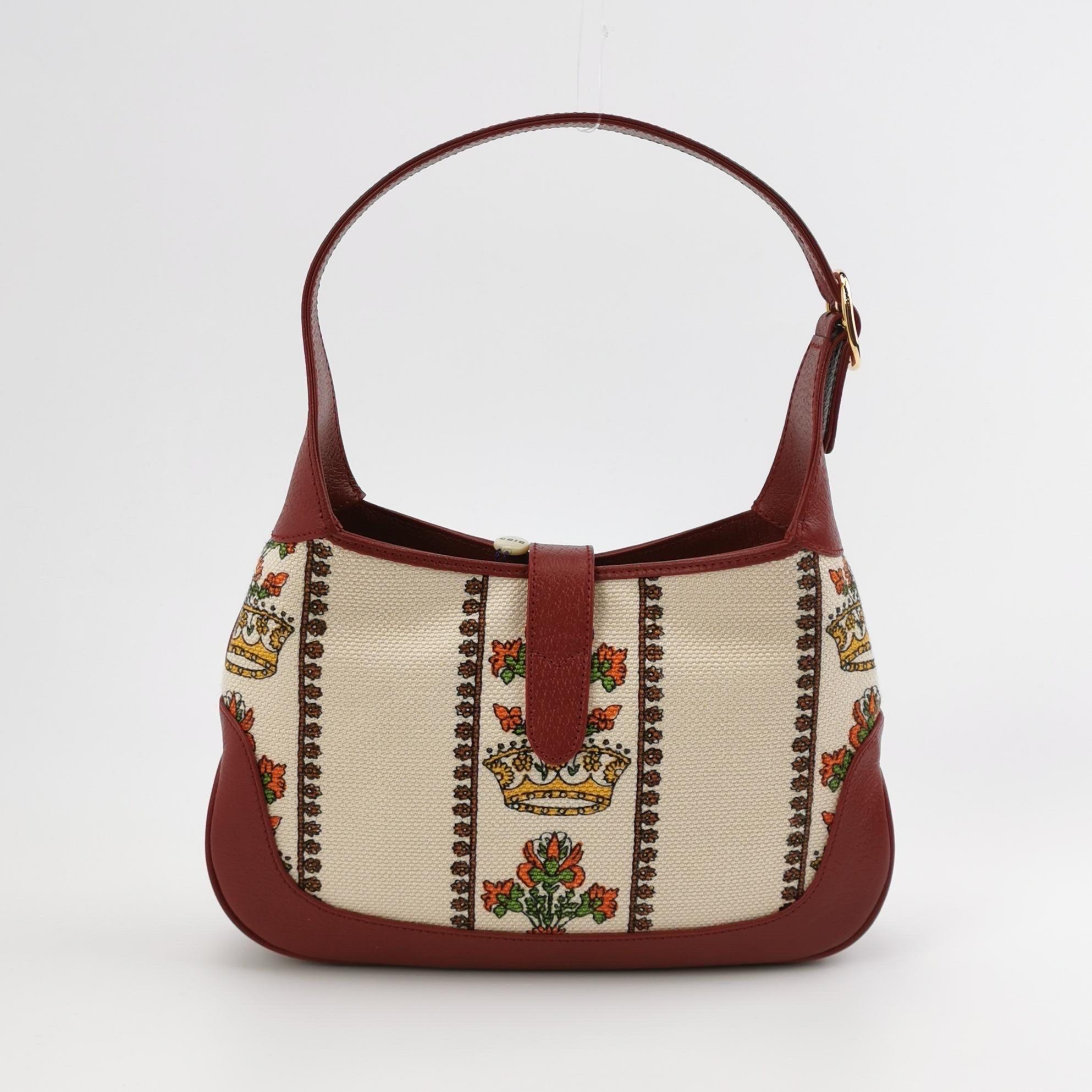 Gucci Jackie 1961 Centennial 100 Year Special Edition Burgundy Leather with Canv In New Condition For Sale In AUBERVILLIERS, FR