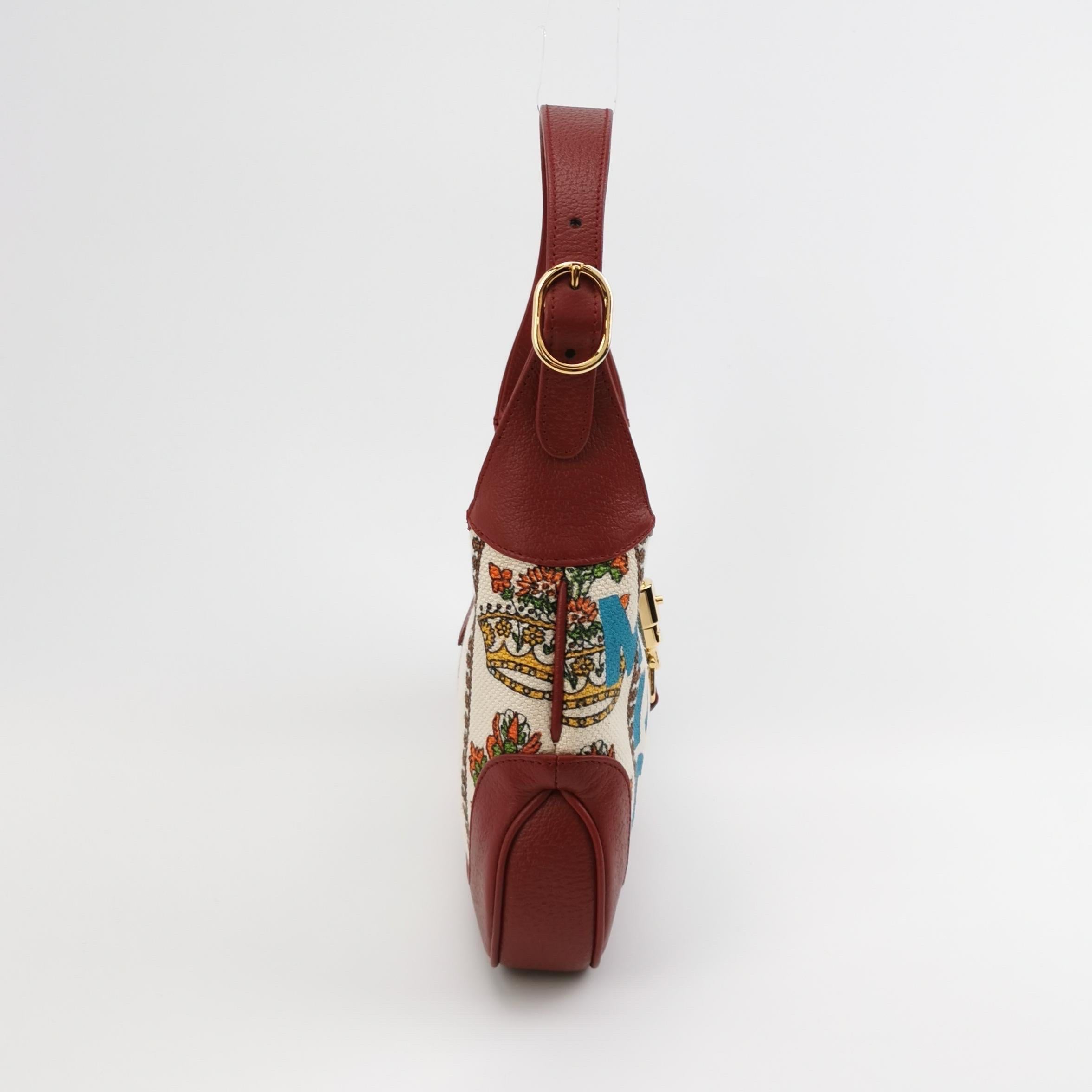 Gucci Jackie 1961 Centennial 100 Year Special Edition Burgundy Leather with Canv For Sale 1