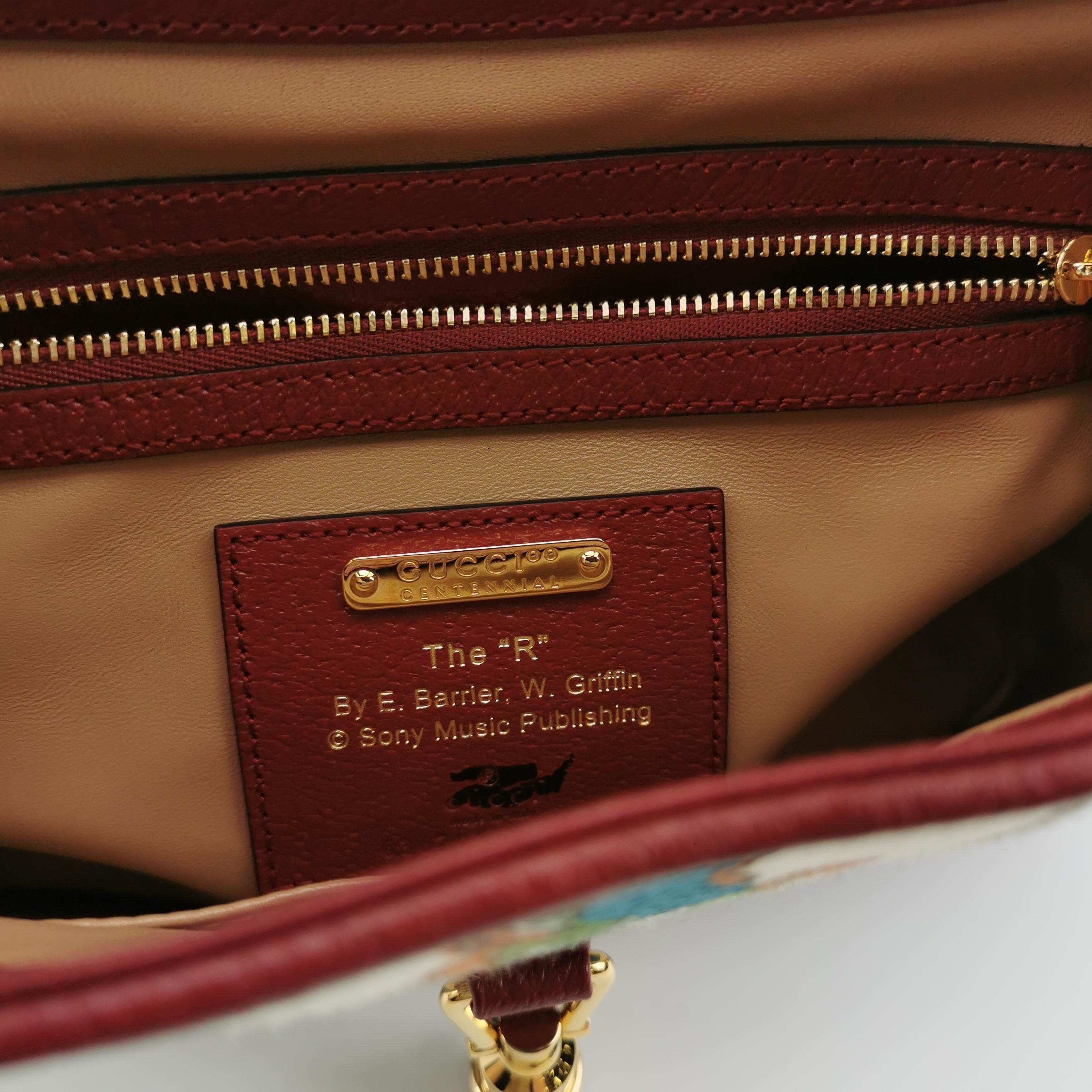 Gucci Jackie 1961 Centennial 100 Year Special Edition Burgundy Leather with Canv For Sale 3