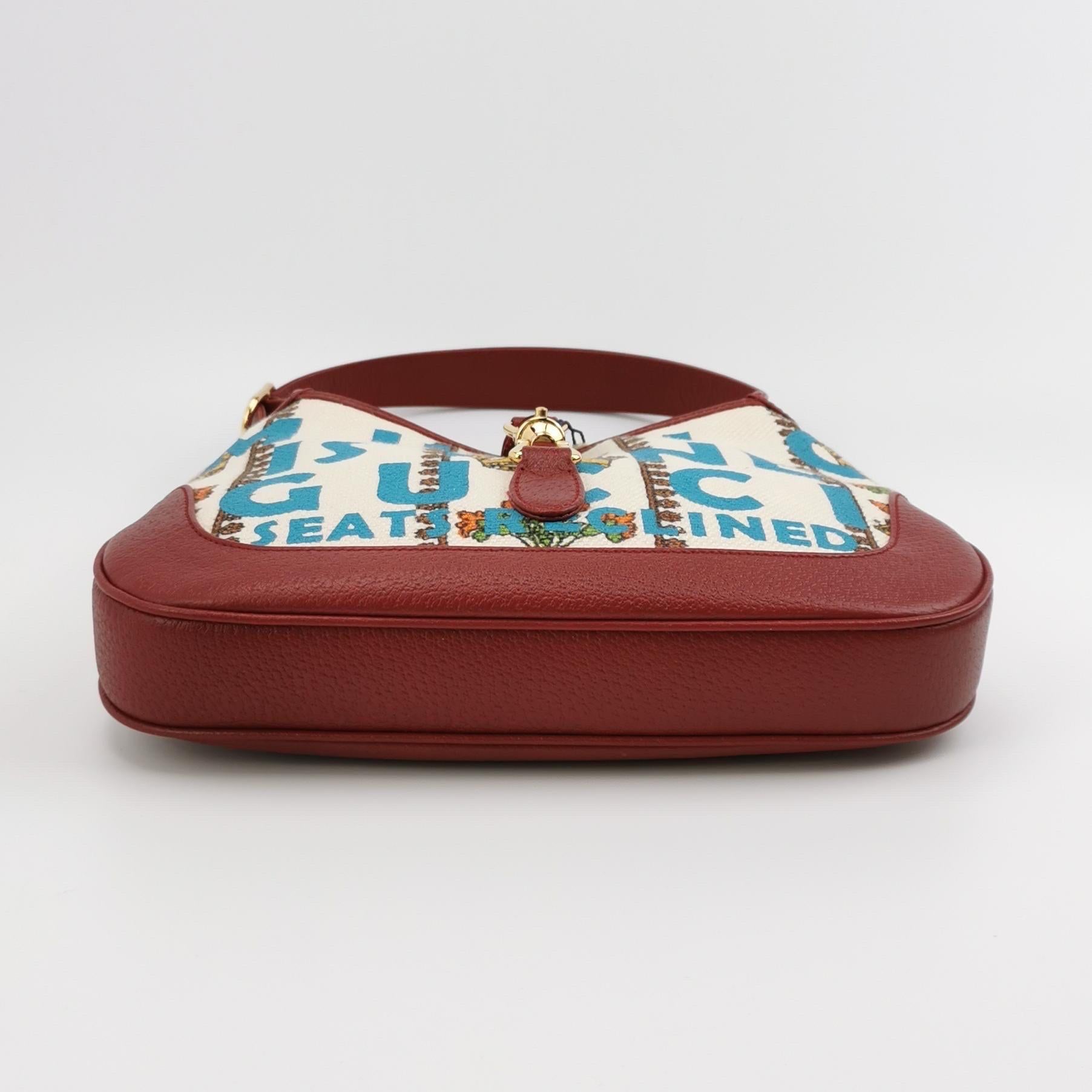 Gucci Jackie 1961 Centennial 100 Year Special Edition Burgundy Leather with Canv For Sale 4