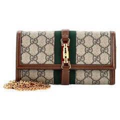 Gucci Jackie 1961 Continental Chain Wallet GG Coated Canvas