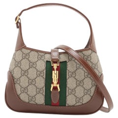 *Gucci Jackie 1961 GG Supreme Leather Shoulder Bag Brown