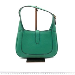 Gucci Jackie 1961 Grün genarbte Ledertasche klein mit verstellbarem Riemen